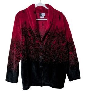 Vintage Artisans 1990's cardinal fleece sherpa button up Gradient coat oversized